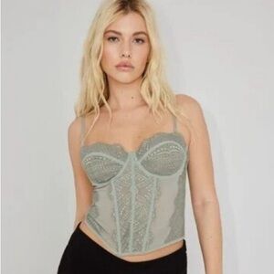 NWT - Garage Sage Green Corset Top